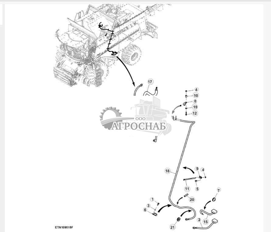 Жгут проводов аккумуляторной батареи и стартер 